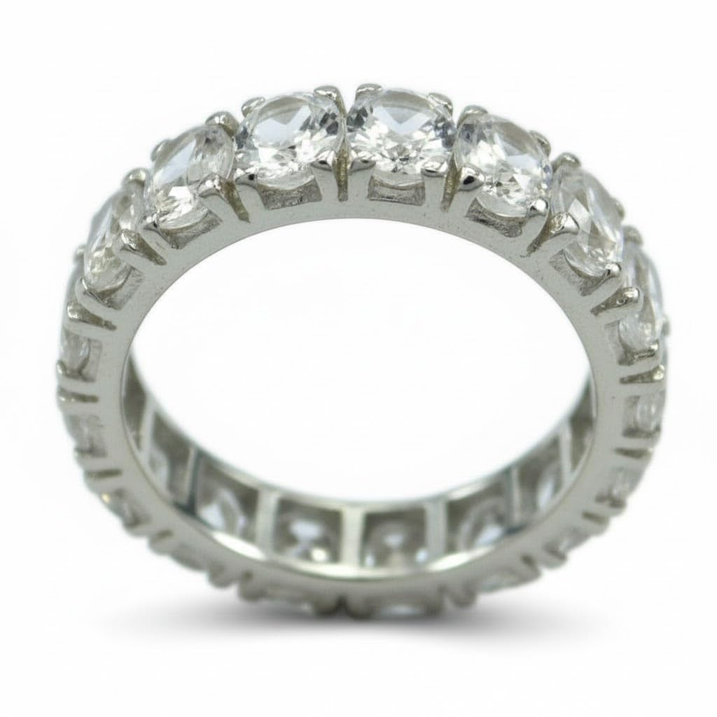 55Carat Choose Your Color Natural Gemstone Sterling Silver Band Ring Birthstone Friendship Love Size 5-13