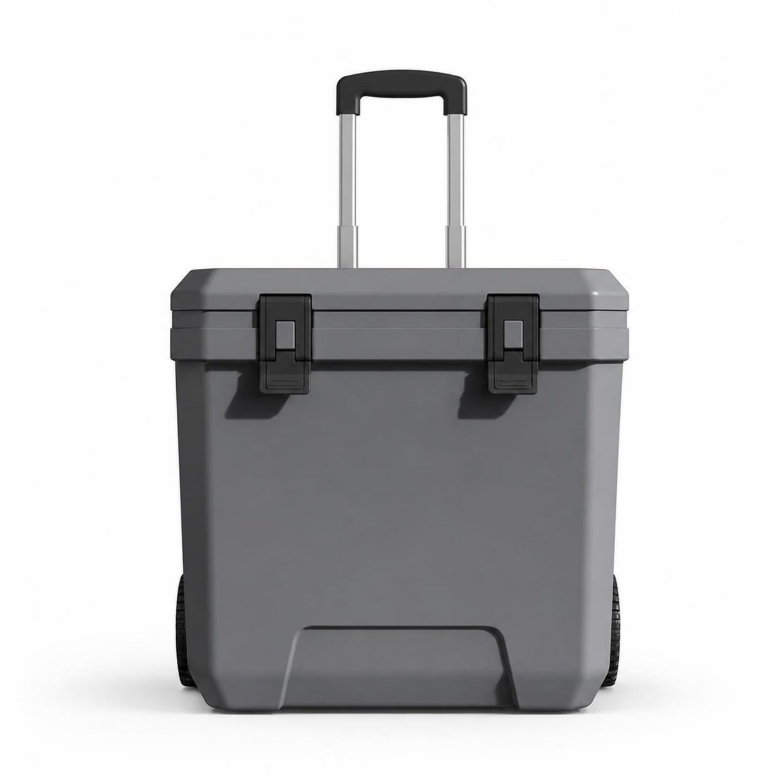 Gralara Frigo Portatile con Ruote Isolato Ghiacciaia Portatile con Robusto Frigo Maniglia Telescopica per Campeggio, Grigio, 24QT+Maniglia E Ruote