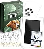 PFOTENGUT® XXL Pfotenabdruck Set inkl. 3 Stempelkissen und 6 Druckkarten - Hochwertiges Pfotenabdruck Set für Hund & Katze - Hundepfoten Abdruck als Geschenk und Erinnerung