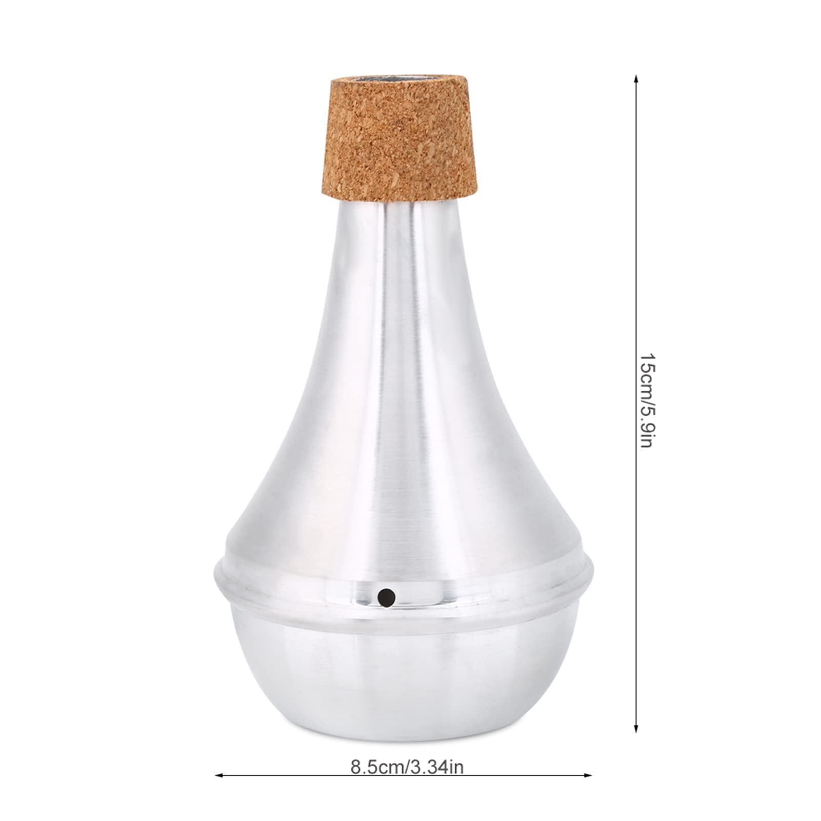 Trumpet Mute, Aluminum Alloy & Cork Practice Trumpet Mute Cornet Mute with Clear Sound Brasses Musical Instrument Part Accessory - Image 3