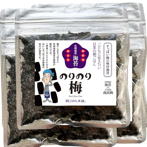 朝ごはん本舗 梅味の味付け海苔 のりのり梅 10g×3袋 無添加 有明海産 国産 九州産