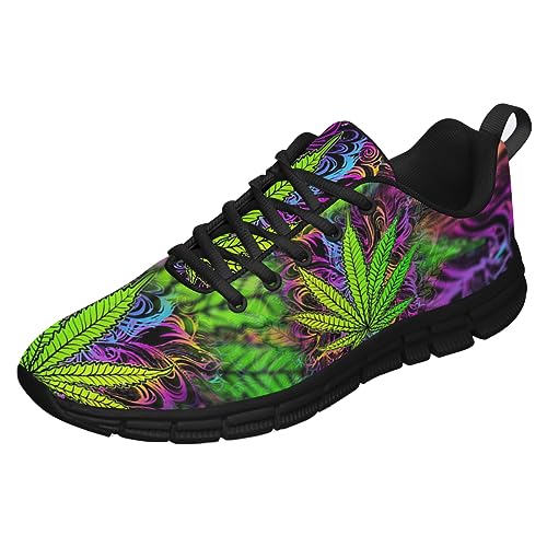 Marijuana Shoes for Men Women Pot Leaf 420 Weed Sneakers Cannabis Leaf Walking Running Tennis Shoes