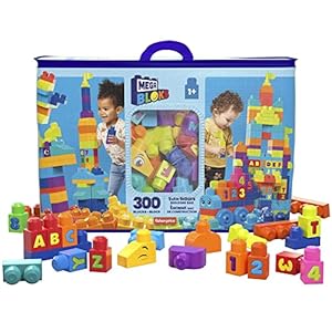 MEGA Bloks Bolsa extra grande 300 bloques de construcción de colores, juguete +1 año (Mattel HHM97)