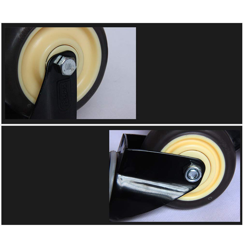 4X Lenkrollen, Möbelrolle, Steckbare Montagestange,Transportrollen,Schwerlastrollen mit Bremse, Gummirädern, Maximale Tragfähigkeit 300 kg (3inch,Swivel+brake)