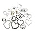 100g (about 60pcs) Craft Supplies Antique Bronze Antique Silver Heart Valentine Charms Pendants for Crafting, Jewelry Findings Making Accessory For DIY Necklace Bracelet (Heart Connector Spacer)