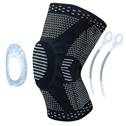 Knee Brace Compression Sleeve with Side Stabilizers & Patella Gel Pads Knee Support