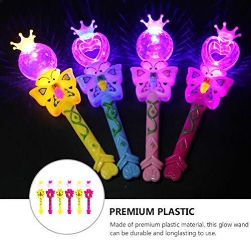 Toyvian 6Pcs Luz Led para Cima Varinha Mágica Vara de Fadas Borboletas Brilhantes Varinha de Festa B