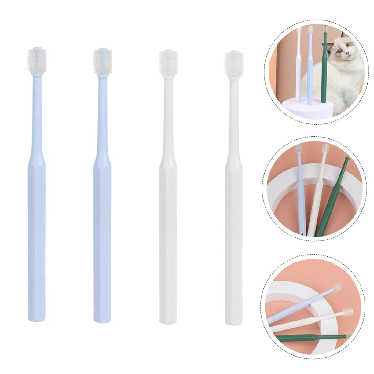 minkissy 12pièces Brosse à Dents Pour Animaux De Compagnie Kit De Nettoyage Oral Pratique Pour Chiens Et Brosse à Dents Portable Pour Chiots Et Blanches