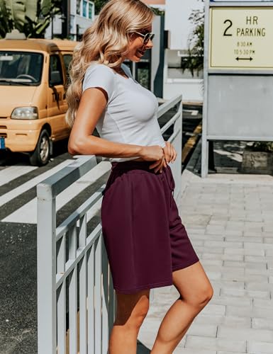 Image of Quenteen Women's Casual Summer Sweat Shorts Athletic Gym Shorts Loose Hiking Running Jogger Shorts with Pockets