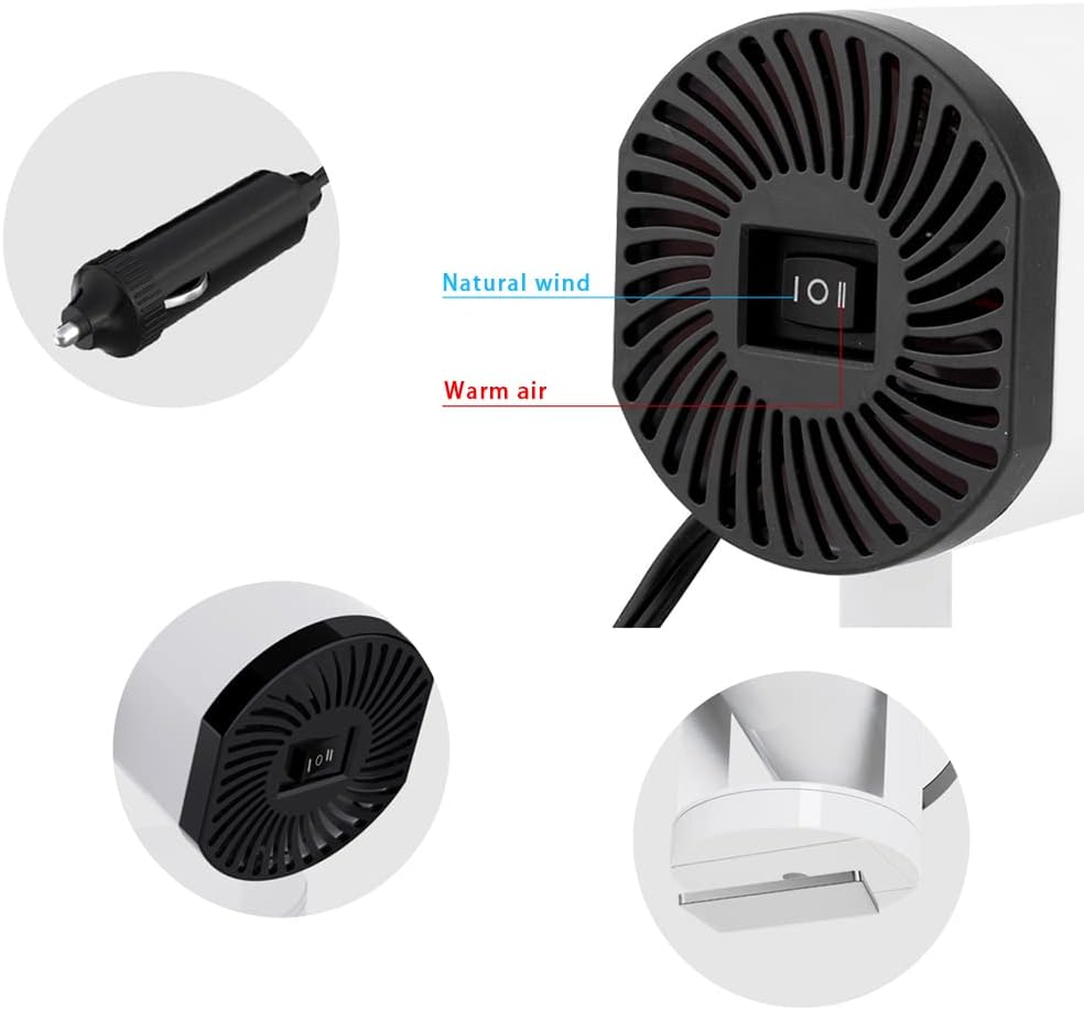 150W Car Heater More Chioce Car Windshield Defogger Defroster Fast Heating 3 in 1 Auto Purification Heater Cooling Fan with 1.5M Power Cord