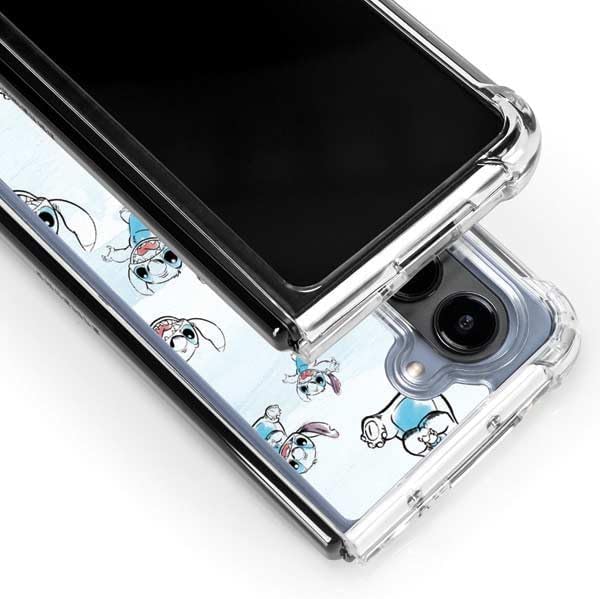 Skinit Clear Phone Case Compatible with Galaxy Z Fold5 5G - Officially Licensed Disney Lilo and Stitch Pattern Design
