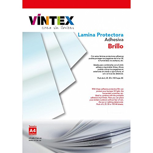 Láminas protectoras adhesivas (Brillo 6 hojas)
