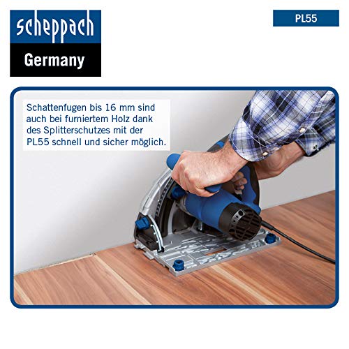 SCHEPPACH SET PL55 Tauchkreissäge mit Führungsschiene und 3in1 Absauganlage HD2P – Bild 6