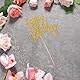 Tortendeko Happy Birthday Gold Glitzer Happy Birthday Cake Topper Golden Papier Geburtstag Cupcake Toppers für Geburtstagsparty