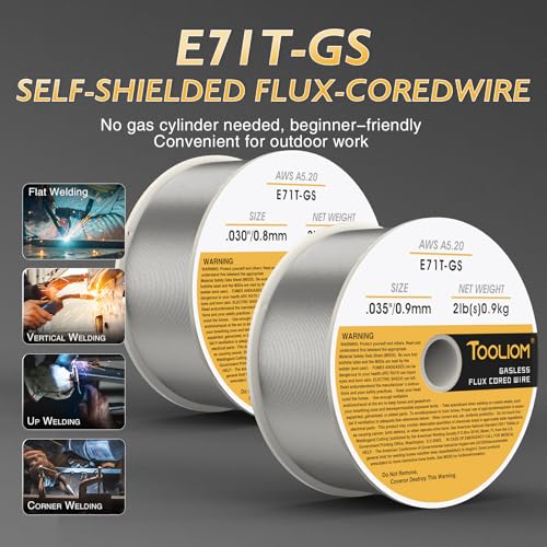 Image of TOOLIOM E71T-GS .030 inch+.035 inch Gasless Flux Core Welding Wire 2LB