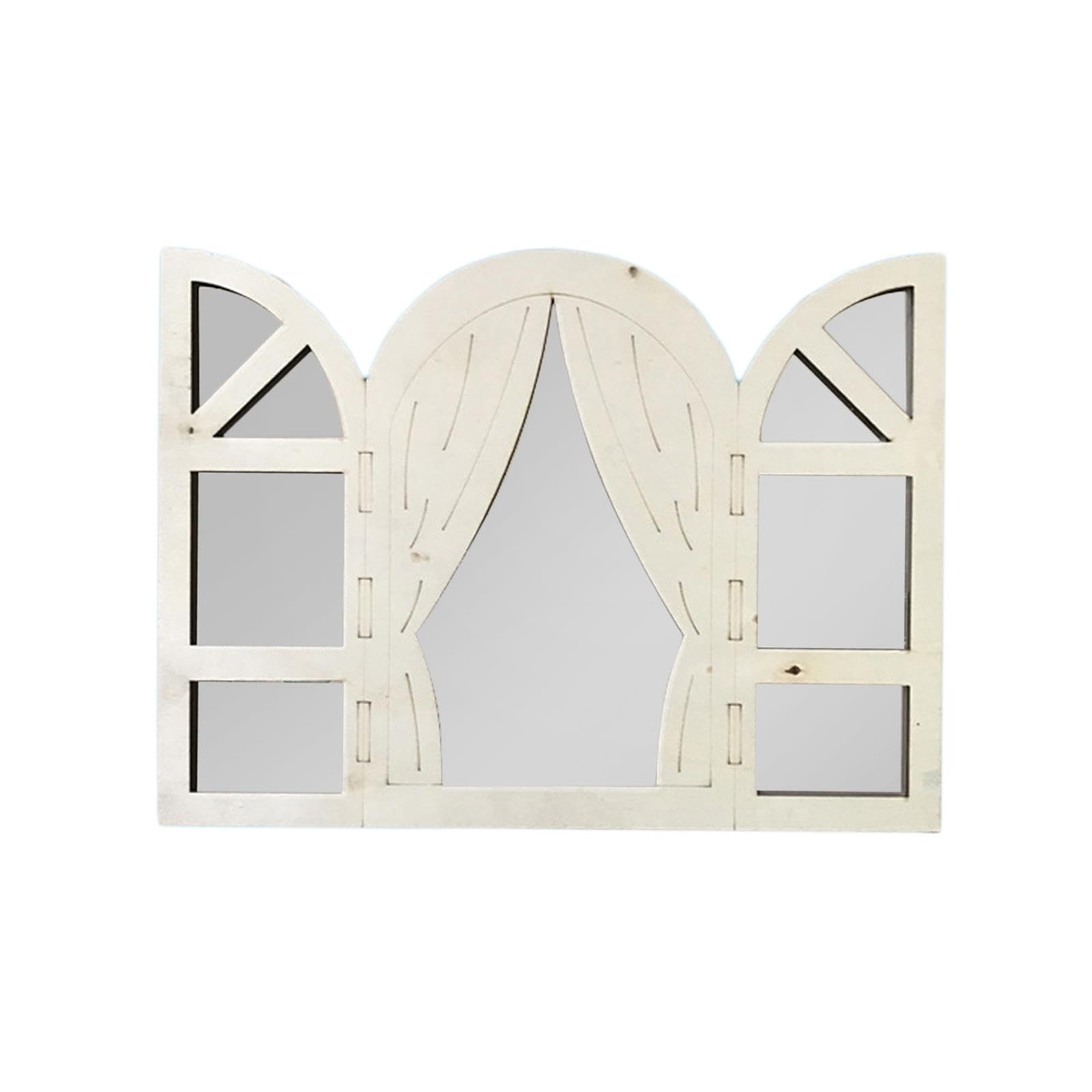 Colcolo 3 uds Espejos de Pared para Ventana Espejos pequeños decoración de Pared Vintage rústico Espejos de Granja Espejos de Pared Decorativos para, Estilo