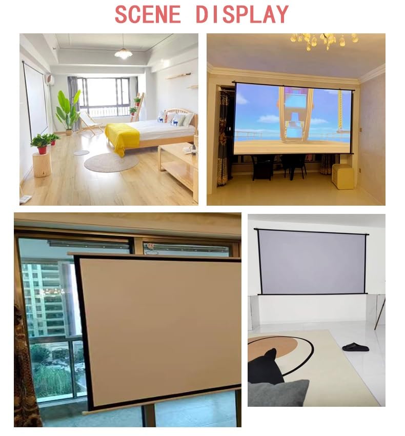 Pantalla de proyector manual 60 pulgadas 16:9 HD para cine en casa miniatura 7
