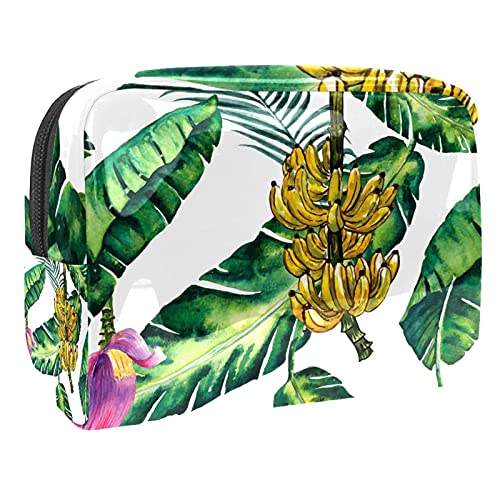Trousse de maquillage pour femme - Vanity zippé cactus et feuilles tropicales multicolore