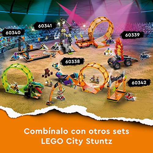LEGO 60341 City Stuntz Desafío Acrobático: Derribo, Moto de Juguete para Niños de 5 Años, Brilla en la Oscuridad, Regalo Cumpleaños Infantiles