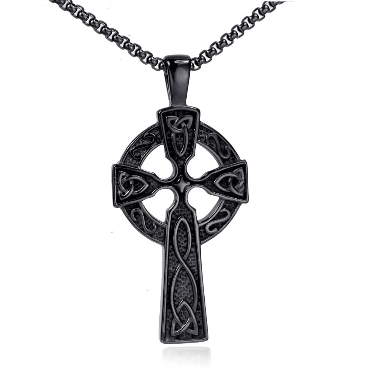 Collana Uomo Con Ciondolo Croce Celtica - In Acciaio Inossidabile Design Vintage 537004