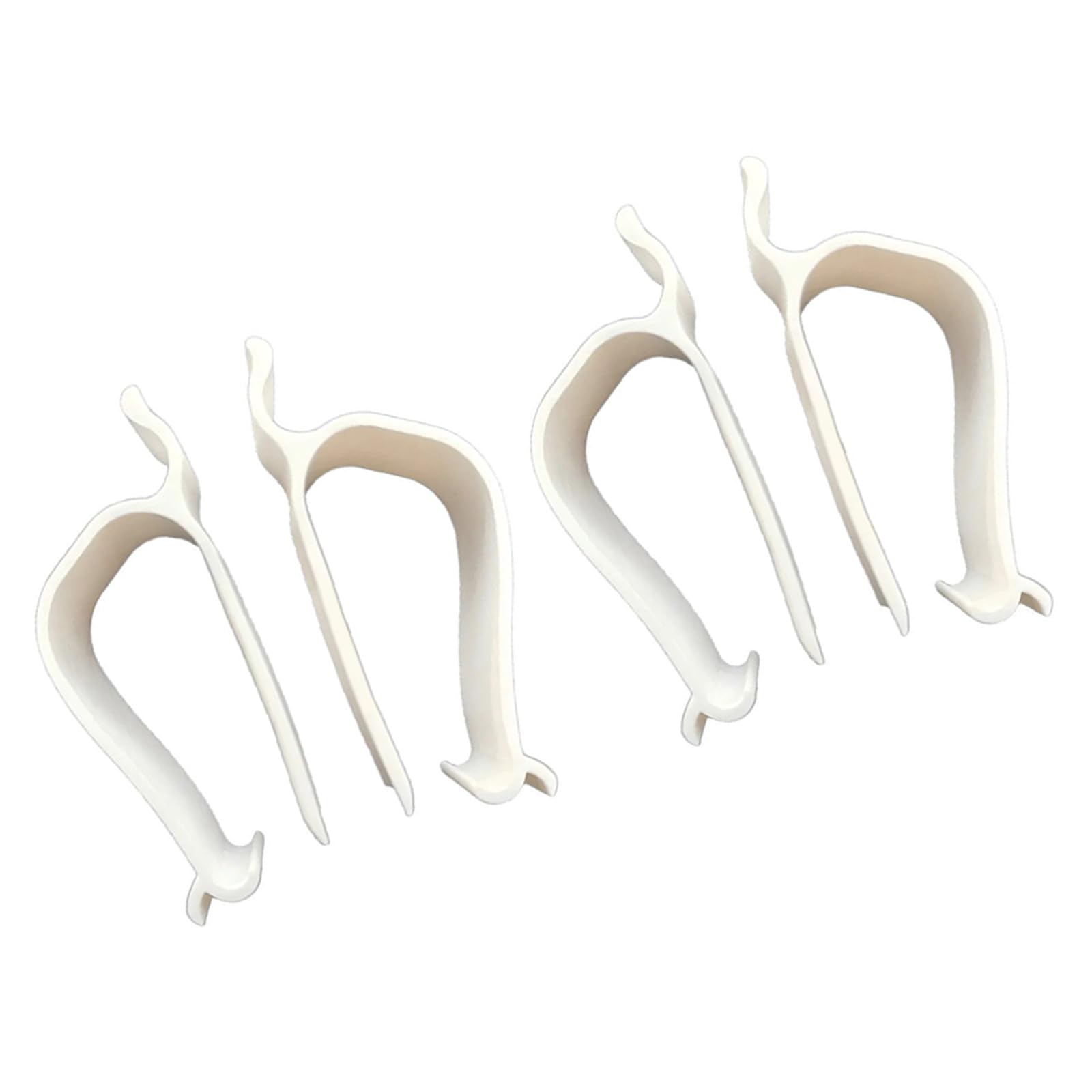 PP Toilet Seat Stabilizer 4 Pack Side Clips with White Molded Shape for Hand Install Bathroom Seat Reinforcement and Repair