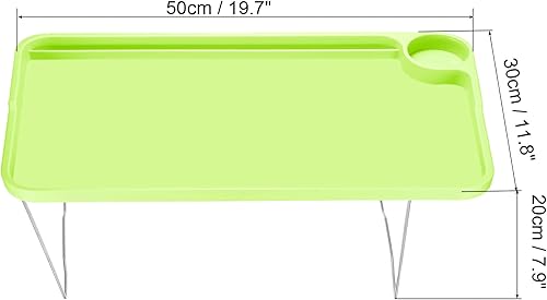 Miniatura 2 de PATIKIL Bandeja de desayuno, bandejas de cama con patas plegables, bandeja reutilizable para servir portátil, escritorio para comer, color verde