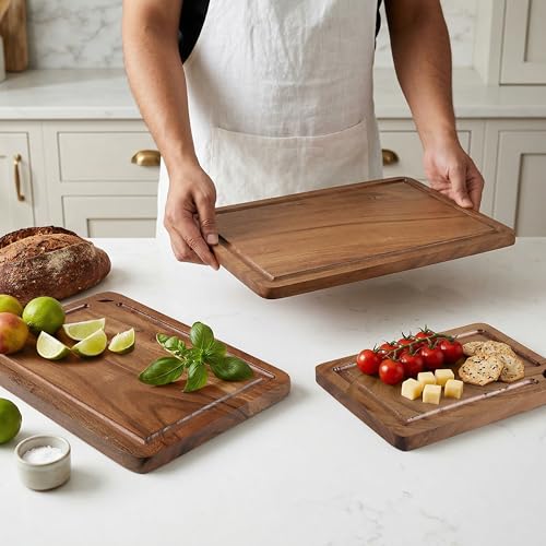 Set de 3 Tablas de Cortar de Madera Acacia Rectangulares miniatura 3