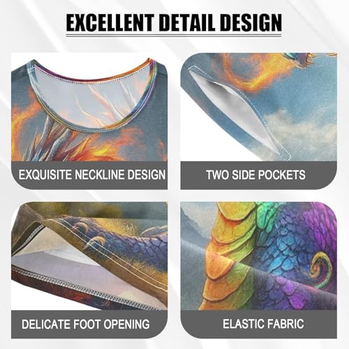 Pajama Sets Short Sleeve Vivid Dragon Artwork Print Soft Cotton Summer Sleepwear 2 Piece PJS Size 5-14T3