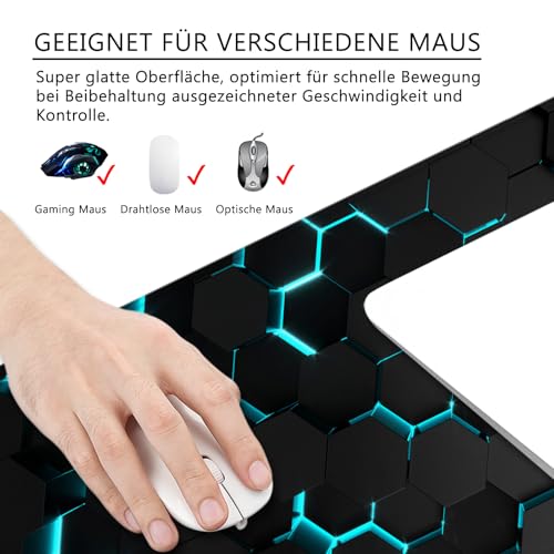 Tapis de souris science-fiction XL 80x30cm avec surface lisse noire