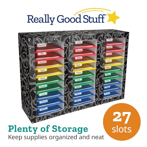 Really Good Stuff Classroom Mail Center - 27 Slots, Black - Office Mailboxes, Mail Sorter, Classroom Organization, Mailbox Organizer for Students and Teachers - Thumbnail 3