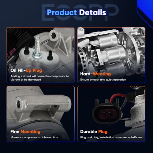 Image of ECCPP AC Compressor Fit for Ford Fusion for Lincoln MKZ 3.5L 2007-2012 | Fast Cooling A /C Compressor with Clutch