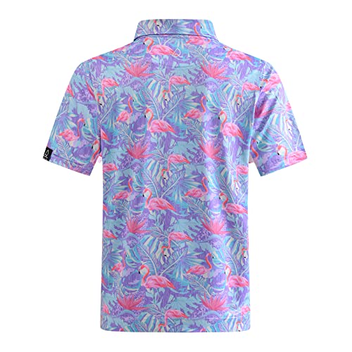 Deolax Mens Golf Shirts Hawaiian Performance Moisture Wicking Mens Polo Shirts Fashion Printing Polo Shirts Short Sleeve Dry Fit Polo Shirts For Men Soft Breathable Lightweight Golf Shirts For Men #TOP5