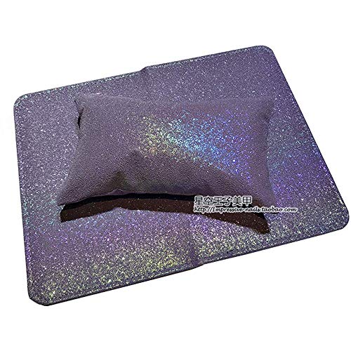 Nail Salon Decoration,Rainbow color Hand Rest Pillow PU Leather Folding Portable Nail Art Manicure Tool