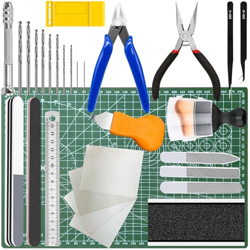 Waltool 31Pcs Gundam Model Tools Kit, Modeler Basic Tools Craft Set for Car Airplane Models, Miniatures, Model Building Repairing & Fixing