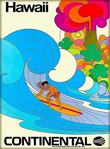 レトロなヴィンテージ金属ポスター30X40cmハワイコンチネンタルサーフアメリカ合衆国ヴィンテージ航空旅行アートポスタープリントメタルプレートアンティークなブリキの看板のサムネイル