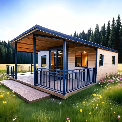 20ft prefabricated Tiny House for Sale, Expandable Tiny Home with Two bedrooms a Living Room and one Bathroom Modular Portable Foldable Cabin kit for Off-Grid Living for Adults Luxury Container Homes - Image 3