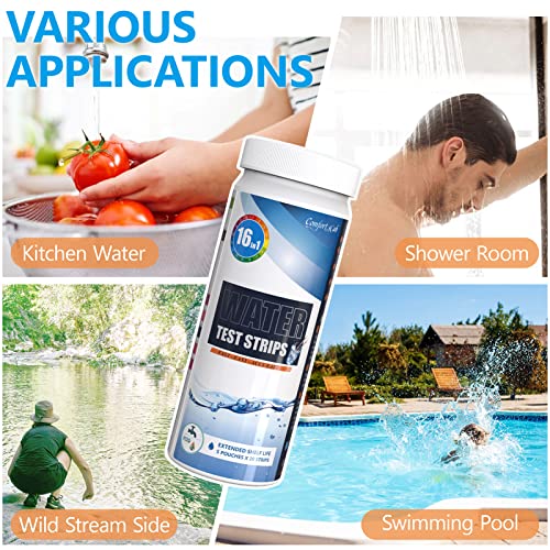 17 in 1 Water Testing Kits for Drinking Water - Water Test Kit - Tap Well Home Water Quality Test - 100 Strips + 2 Bacteria Tests - Easy Testing for pH Lead Hardness Iron Copper E.coli and More!