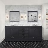 Bell+Modern Tybee 80 in. W x 22 in. D Espresso Double Bath Vanity and Carrara Marble Top