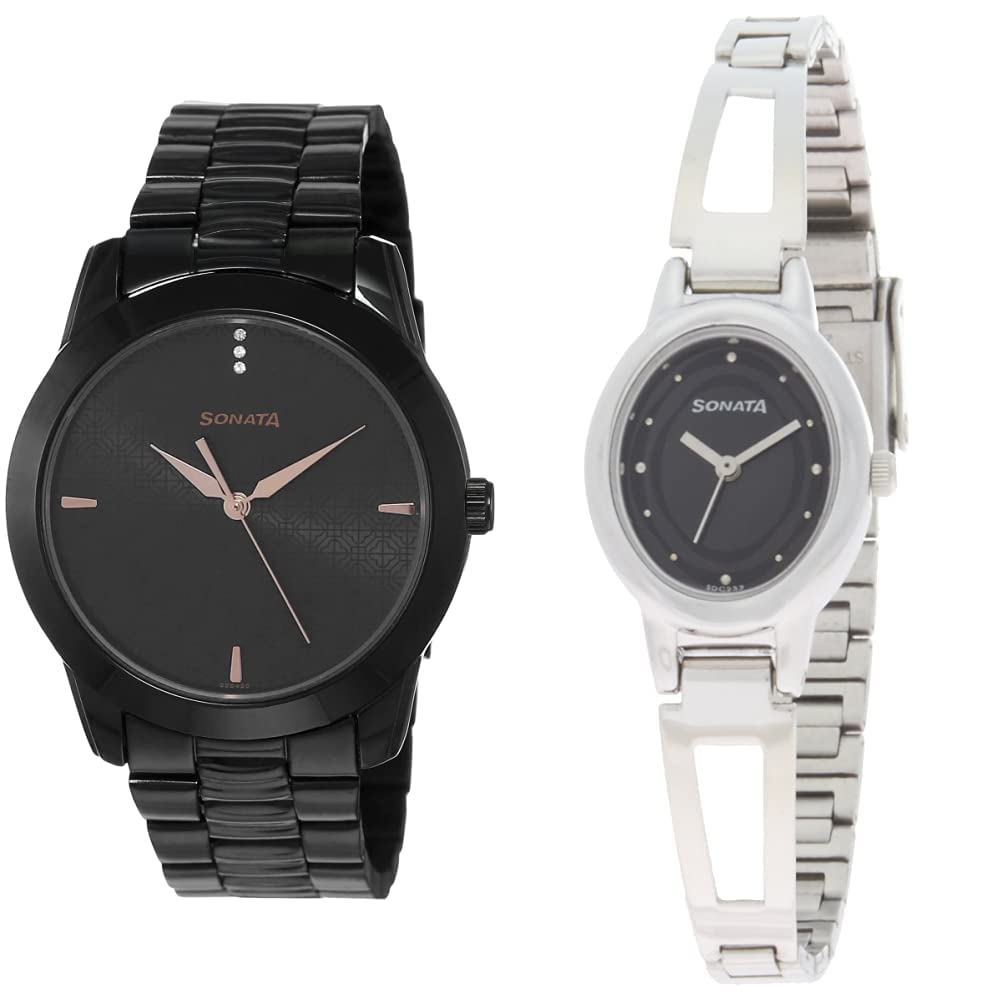 Sonata Men Stainless Steel Analog Black Dial Watch | Rakshabandhan Gifts, Band Color-Silver (B07VPX39QD) Amazon Price History, Amazon Price Tracker