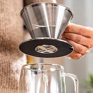 Zwilling sorrento glass coffee mug 2 pc silver  urban country home decor