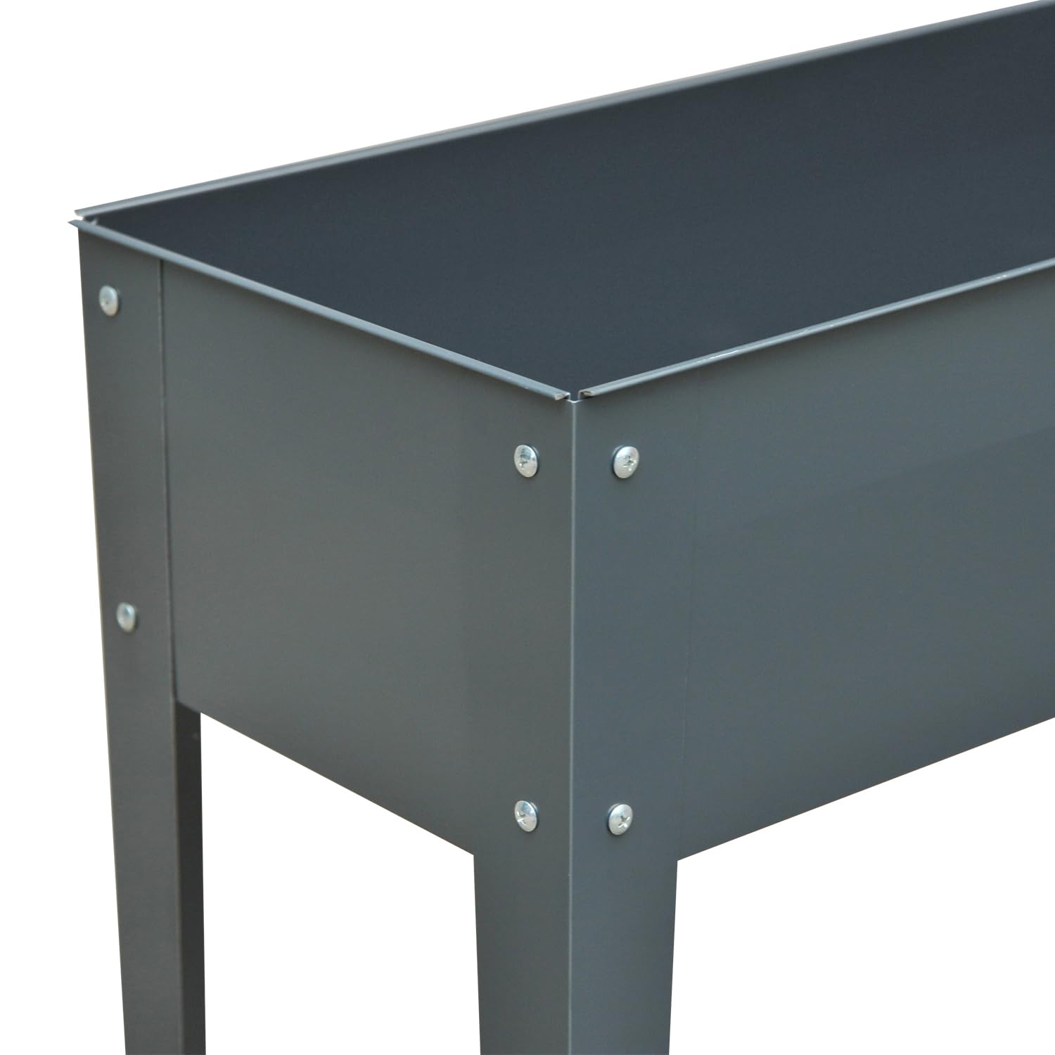 Outsunny Hochbeet Metall mit Füßen 3 Abflusslöchern 100 x 30 x 80 cm