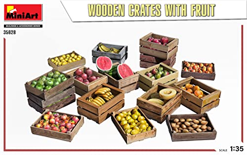 Miniart 1:35 - Wooden Crates with Fruit, Unpainted, Small - Image 2