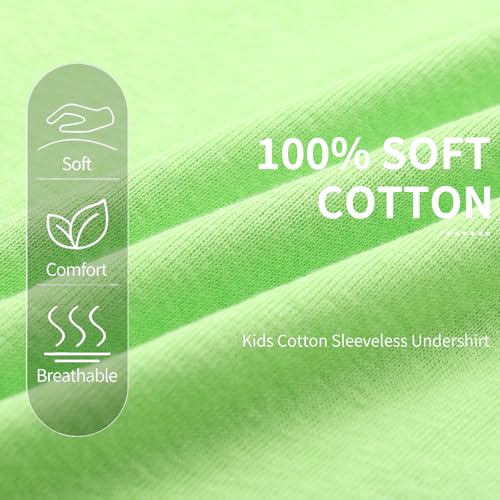 Phedrew 6 Pcs Kids Soft Undershirt Tank Tops Cotton Undershirt Sleeveless Shirts for Girls Boys Unisex2