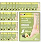 Original Derma Beauty Foot Mask 24 Pairs Intense Hydration Avocado Oil Moisturizing Foot Mask Set...
