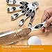 NIUTA Magnetic measuring spoons set, stackable on both sides, Germany stainless steel, for use in spice jars and liquids, set of 9-Black