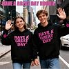 INLANDSIS Have A Great Day Hoodie with Middle Fingers, 2025 New Halloween Novelty Skeleton Hoodie, Sarcastic Funny Pullover Sweatshirt (Hi-Vis Yellow/Pink,S) #1