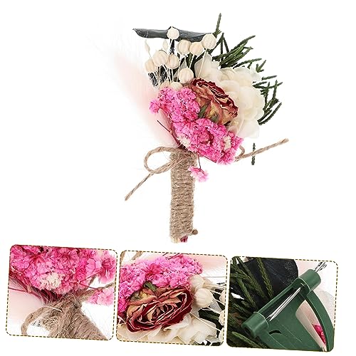Boutonniere floral para novio de boda mini ramo seco miniatura 2