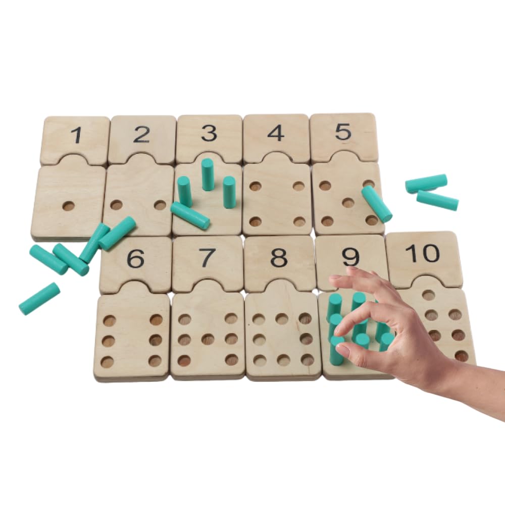 Kimochis Toys Wooden Counting Peg Boards | Montessori Math Manipulative Counting Toy | 0-10 Number Peg Boards with 57 Pegs | Math & Numbers for Kids (B0D1Y34VSC) Amazon Price History, Amazon Price Tracker