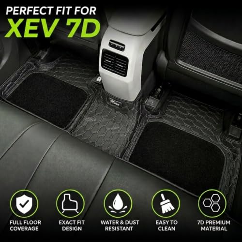 Image of EV MASTER 7D Car Floor Mats for Mahindra XEV 9e Hybrid (2026 Onwards) Complete Set | All Weather | Anti-Slip | Luxury Premium Car Mat | Full Coverage | Custom Fitted Car Foot Mats