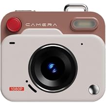 EnergyDeerCCD Retro Mini Digital Small Camera Student Campus Camera for Shooting and Recording, High Definition Camera, Fashionable and Portable Brown,a